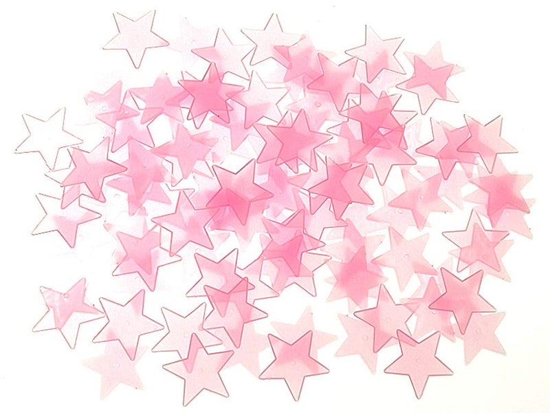 Kinteshun Glow in The Dark Stars Sticker Luminous Stars Wall Ceiling Pasters(100pcs,Pink,1.2 Inches) - Image 1