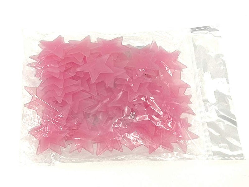 Kinteshun Glow in The Dark Stars Sticker Luminous Stars Wall Ceiling Pasters(100pcs,Pink,1.2 Inches) - Image 4