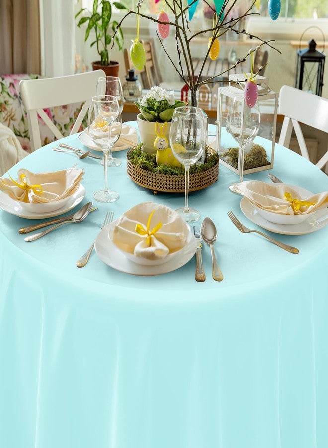 MASHAN 12Pack Round Pastel Color Tablecloths,Plastic Pastel Rainbow Tablecloth Disposable Round Table Covers for Baby Shower, Wedding,Girls Birthday Party and Ice Cream Party Decoration,6Color, 84 Inch - Image 5