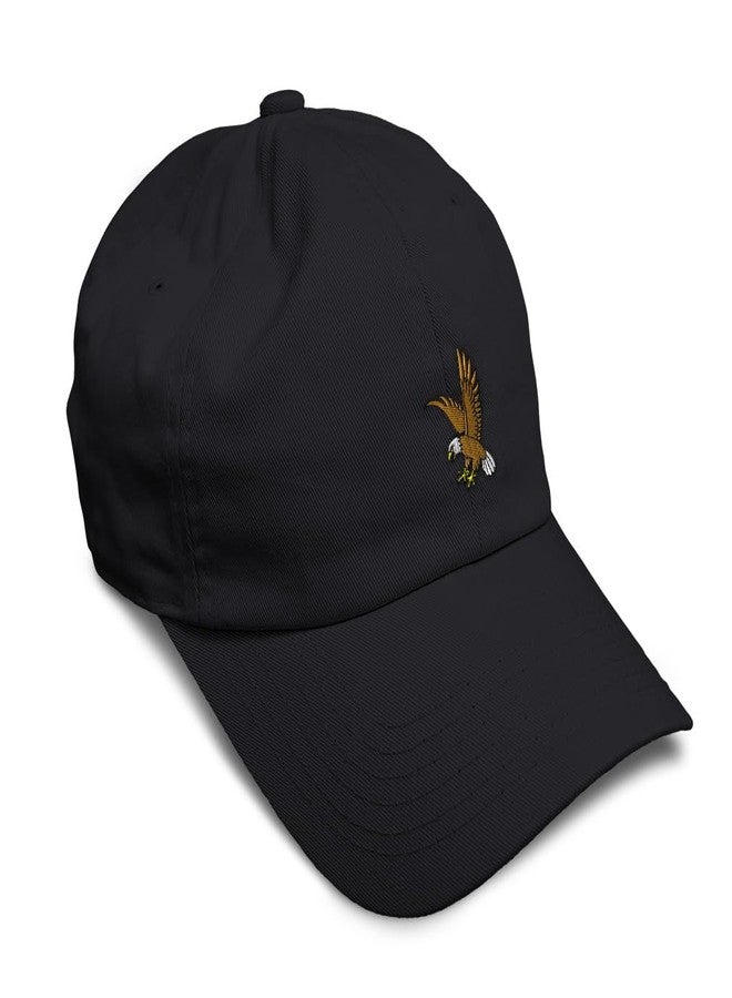 Speedy Pros Soft Baseball Cap Eagle in Flight Embroidery Birds Eagle in Flight Twill Cotton David Dad Hats for Men & Women Black Design Only - Image 1