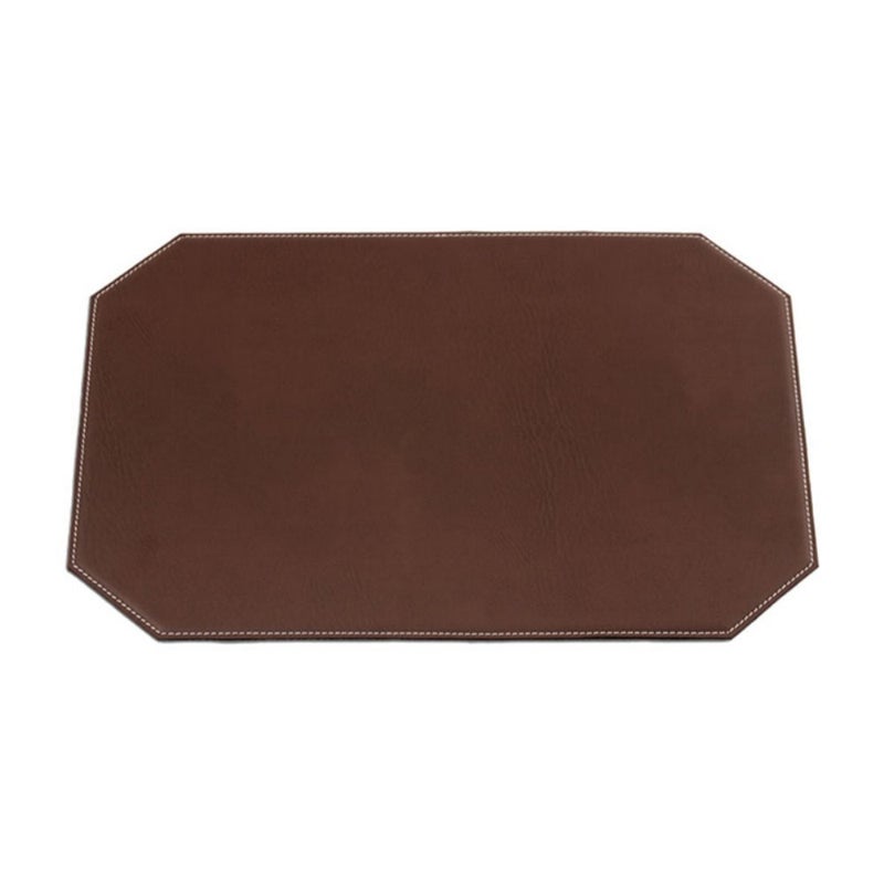 Dacasso Cut Corner Brown Leatherette Placemat 17Inch by 12Inch