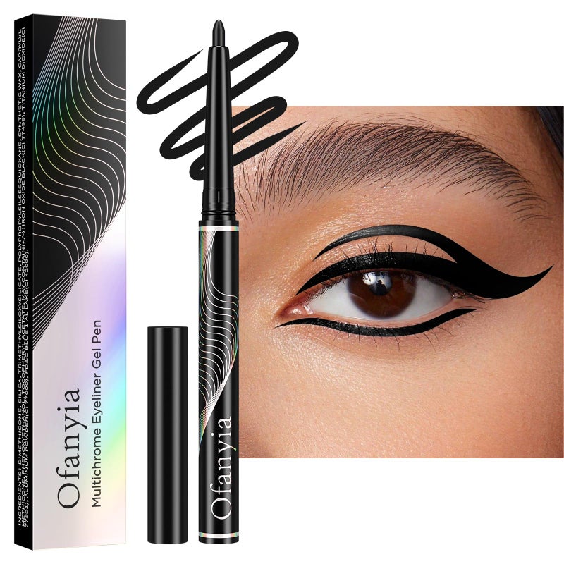Ofanyia Matte Black Gel Eyeliner Pencil  Longlasting Waterproof Highly Pigmented Smudge Proof Easy To Color 05 Black