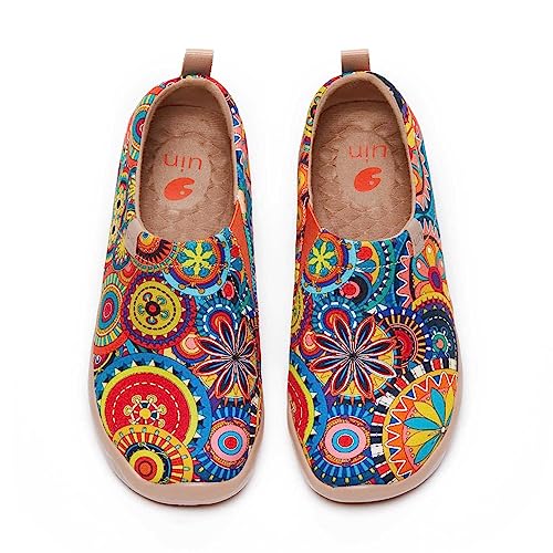 UIN Women's Blossom Painted Fashion Sneaker Canvas Slip-On Travel Shoes (10) - Image 2