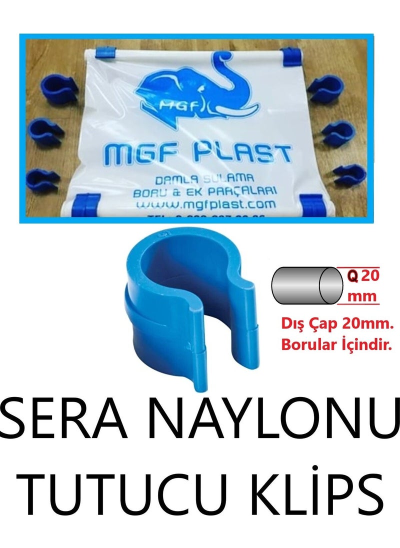 Mgf Plast 20 mm Greenhouse Nylon Fastener Latch Clips 100 Pcs  - Image 1