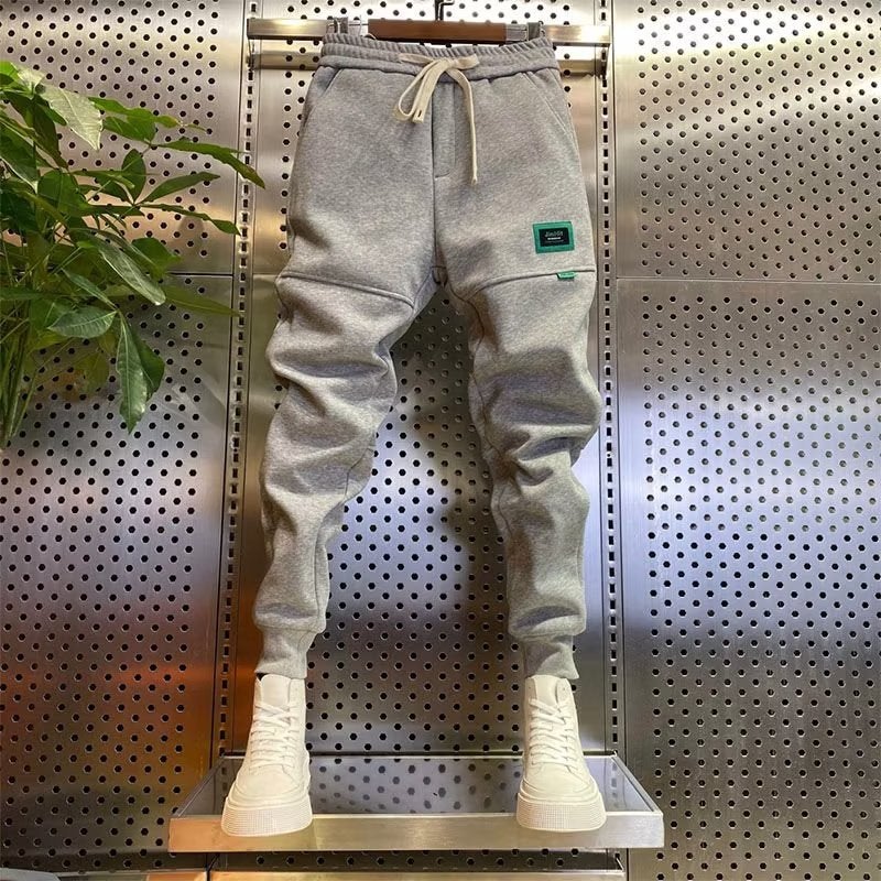 2023 Mens Spring Autumn Embroidered Joggers Slim Casual Light gray  - Image 1