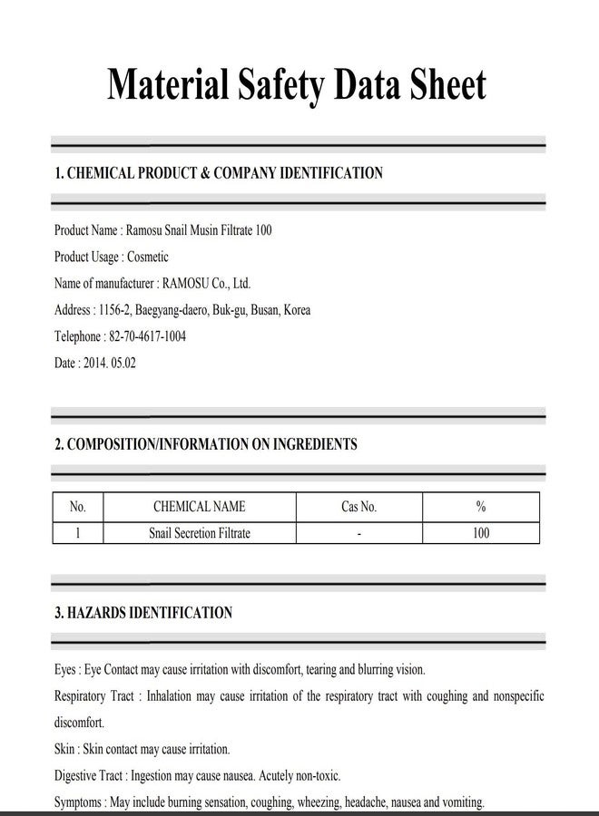 Ramosu Snail Mucin Filtrate 100 (10ml×3ea) - Image 2