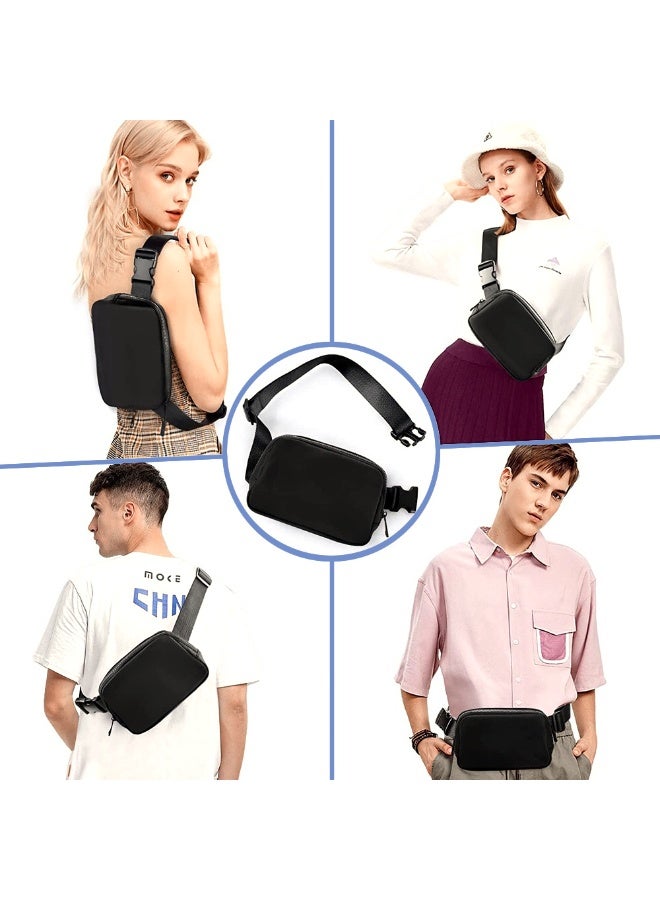 Fanny Pack for Men & Women, Water Resistant Waist Bag Belt Bag with Adjustable Strap, Crossbody Waist Pouch Packs Chest Bag for Travel Walking Running Hiking Cycling Outdoor Sports (Black)  - Image 1