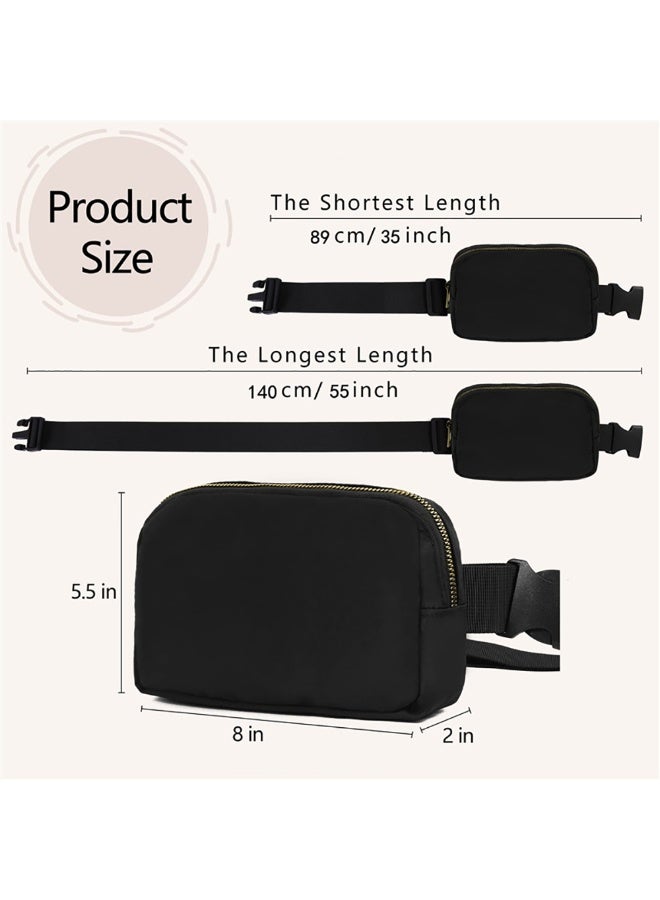 Fanny Pack for Men & Women, Water Resistant Waist Bag Belt Bag with Adjustable Strap, Crossbody Waist Pouch Packs Chest Bag for Travel Walking Running Hiking Cycling Outdoor Sports (Black)  - Image 2