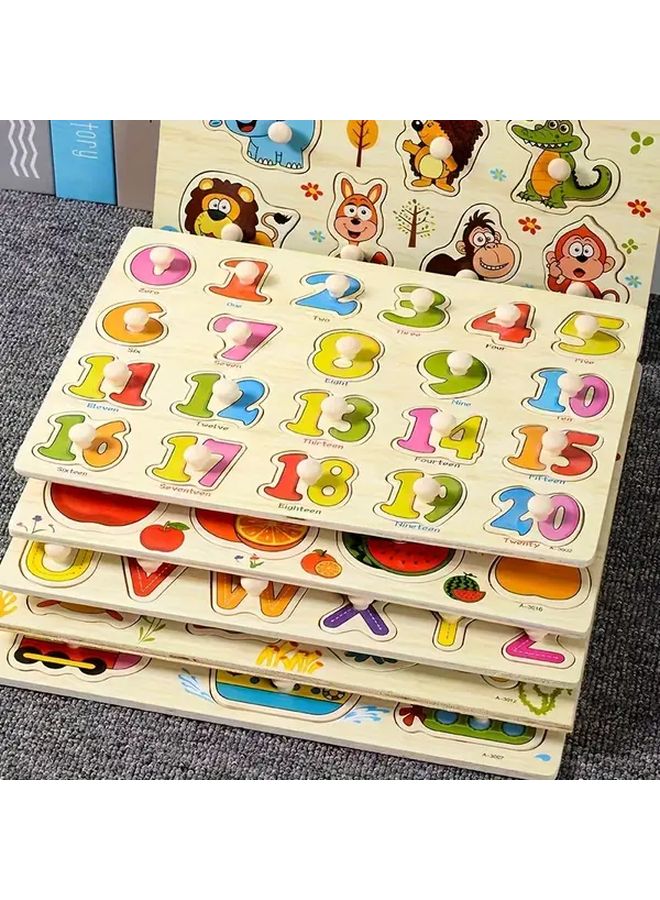 Wooden Digital Cognition Number Puzzle 0 20 Scratch Resistant Math Learning Toy For Early Childhood Education - Image 2