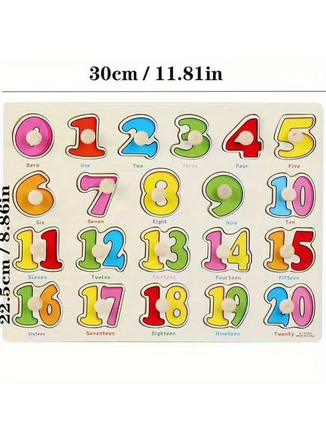 Wooden Digital Cognition Number Puzzle 0 20 Scratch Resistant Math Learning Toy For Early Childhood Education - Image 3