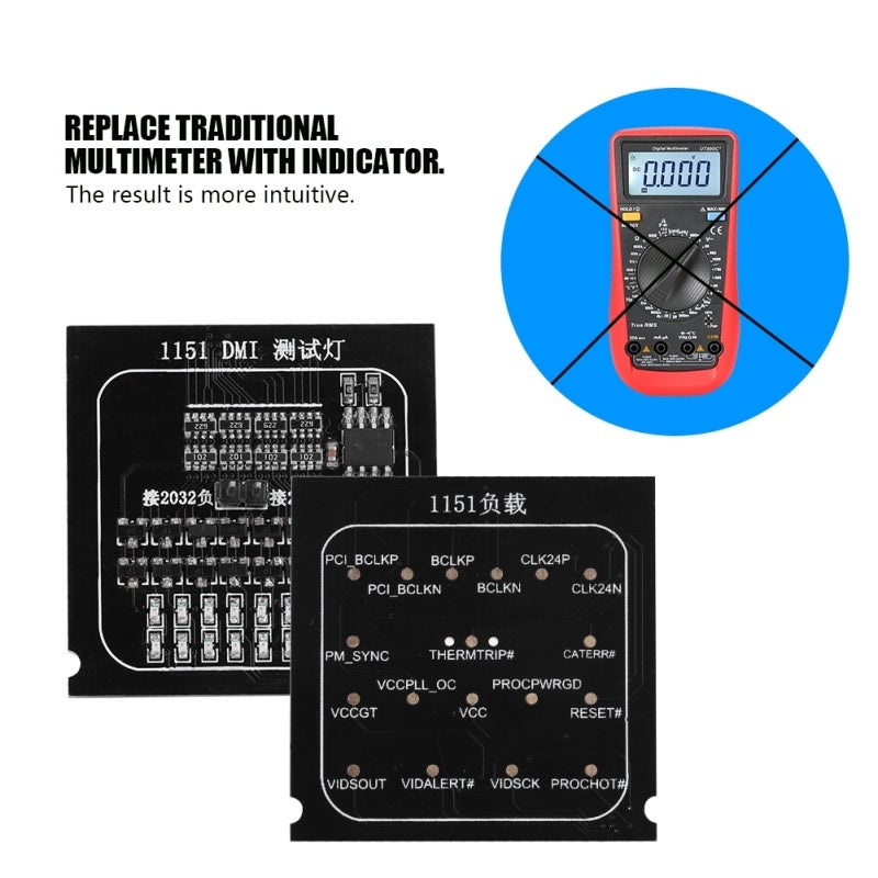 Motherboard Tester 1151 CPU Socket Test Card - LED Indicator for Quick Signal Voltage Testing - Image 3