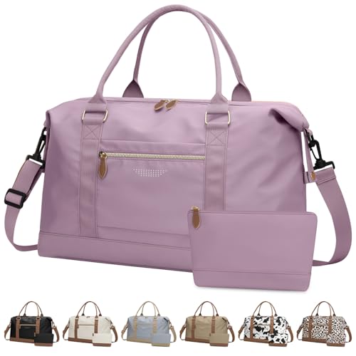 ELONGRIVER Travel Duffle Bag for Women Weekender Bags Hospital Bag for Labor Delivery Lightweight Tote Duffel Overnight Bag with Luggage SleeveAirplane Travel Bags Purple Large - Image 1
