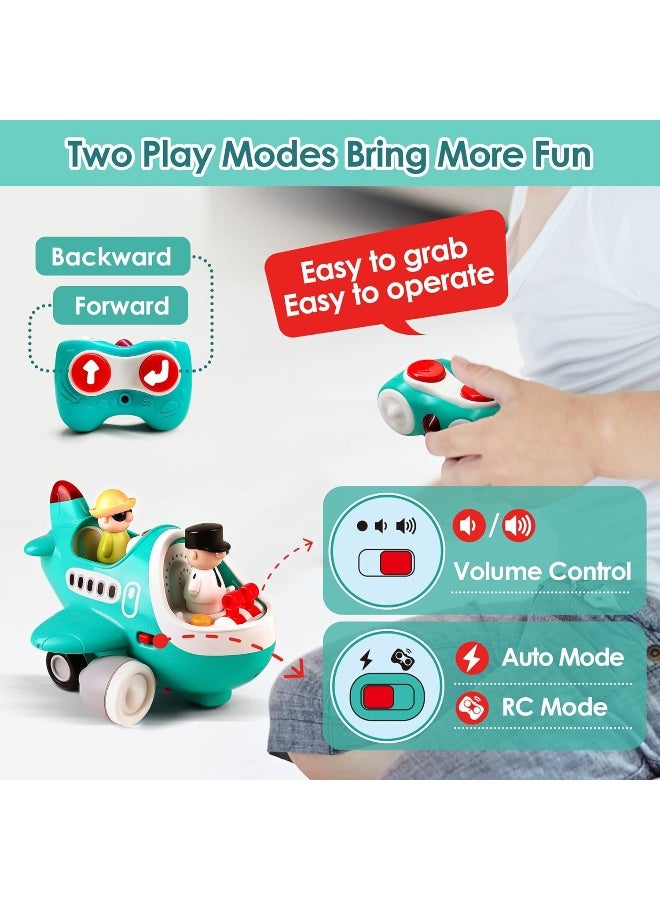 iPlay, iLearn Toddler RC Plane Toys, Baby Remote Control Musical Airplane W/Light & Sound, Pretend Play Travel Set W/Figures, Christmas Birthday Gifts for 18 24 Month, 2 3 4 Year Old Kids Boys Girls - Image 3