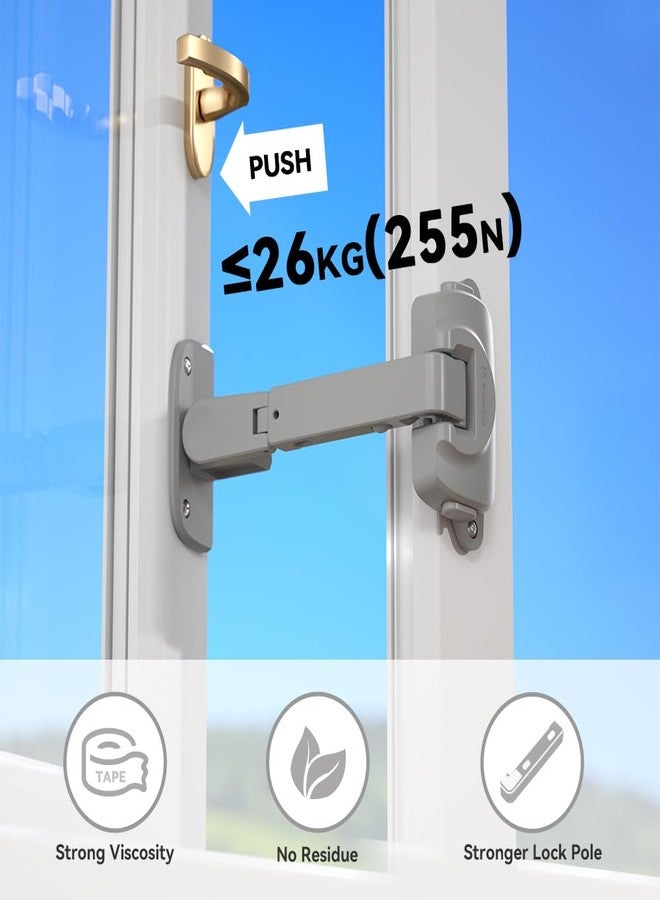 EUDEMON 1 Packing Updated Baby Window Safety Lock, Childproof Window Restrictor for UPVC, Adjustable Winodw Guard for Wooden, Metal Frames (Grey) - Image 5