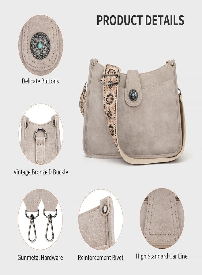APHISON Crossbody Bags For Women Trendy, Vegan Leather Hobo Purse Multi Pockets Shoulder Handbags Bucket Bag with 2 Strap Grey - Image 5