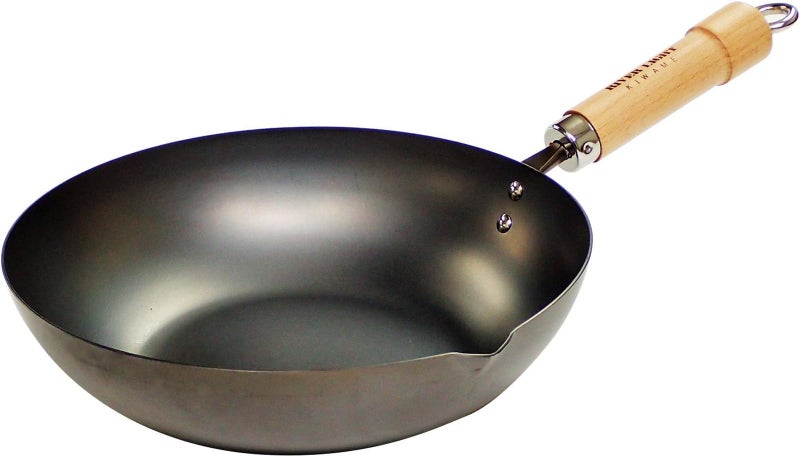 River Light Iron Frying Pan, Extreme Japan, 11.8 inches (30 cm), Induction Compatible, Made in Japan, Wok - Image 1