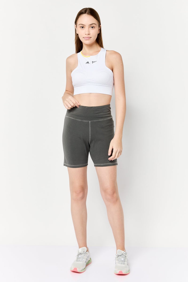 adidas Originals Women Sportswear Fit Biker Shorts, Charcoal - Image 4