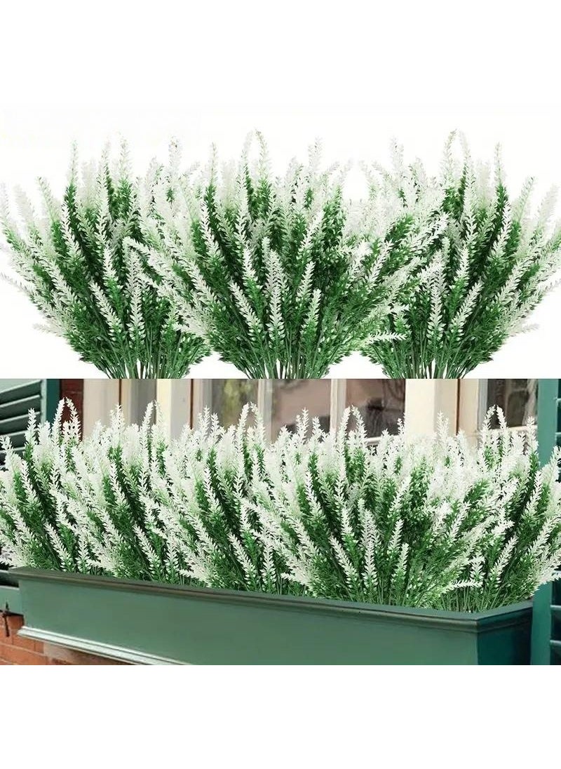 Generic 1 x 5 pcs Lavender Artificial Wheat Spike Plastic Flower Pot white 