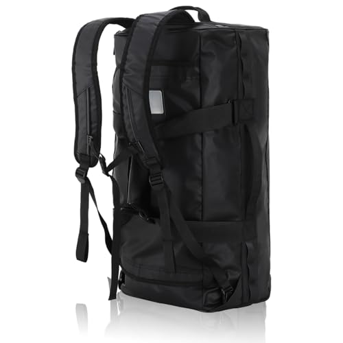 Haimont Gym Duffel Backpack Bag for Men Large Sports Duffle Bags with Backpack Straps for Hiking Travel Weekender Workout, Water Resistant, Black, 90L - Image 1