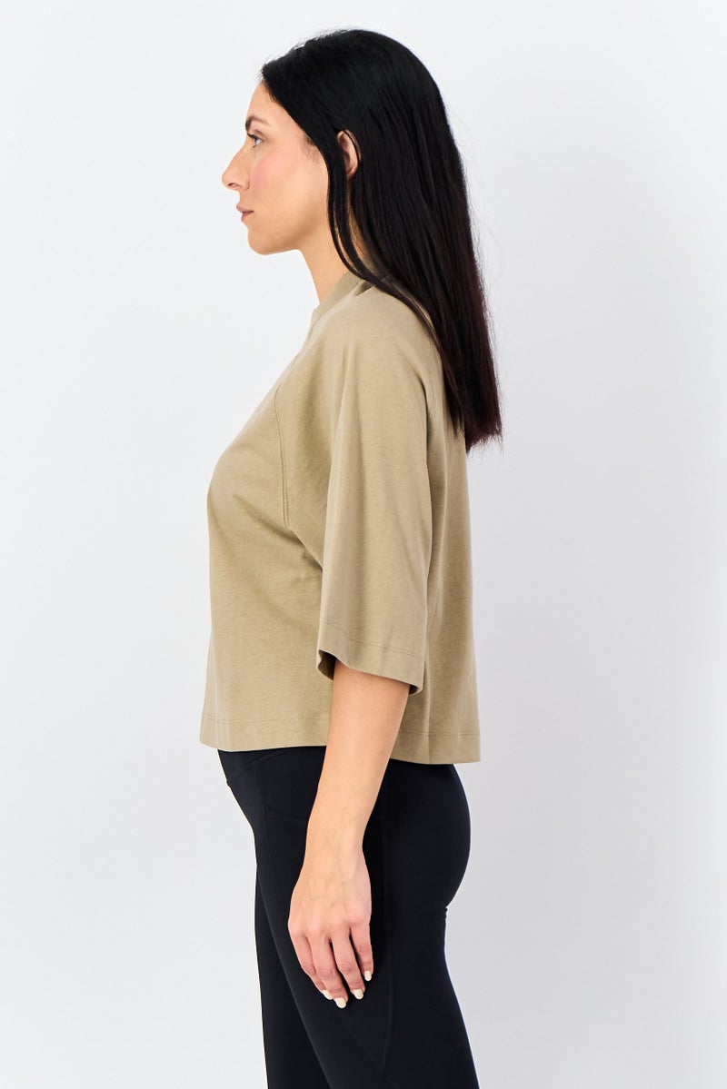 PUMA Women Oversized Fit Short Sleeve Outdoor T-Shirt, Dark Beige - Image 3