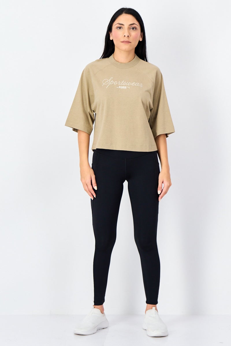 PUMA Women Oversized Fit Short Sleeve Outdoor T-Shirt, Dark Beige - Image 4