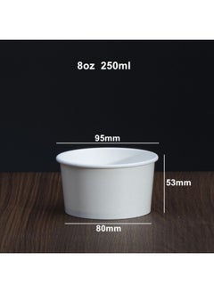 Ice Cream Cup Diy Stall Creative Disposable Ice Cream Paper Cup Ice Cream Cake Stall Commercial Yogurt Printing-Color:8oz 50 Pieces Without Cap-Capacity:Default Items
