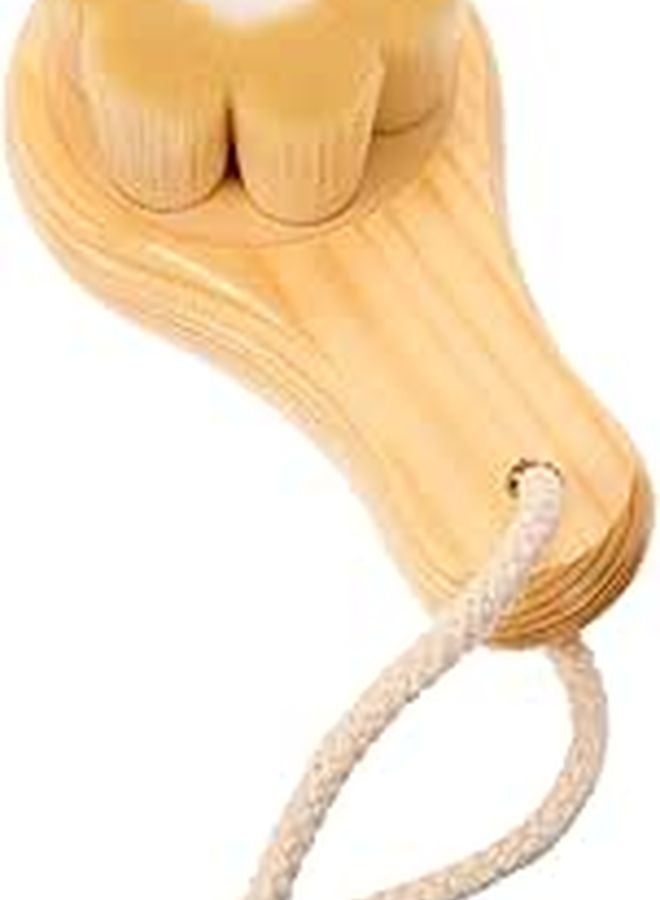 Wood Handle Facial Cleaning Brush Soft Bristles Manual Face Scrubber Exfoliator - Image 1