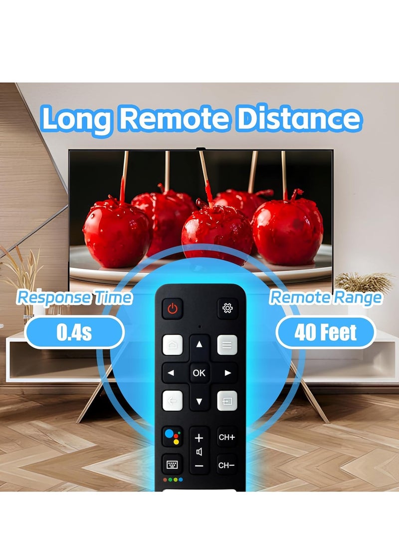 Universal Voice Remote Control Suitable for TCL Android 4K Smart TV, RC802V FNR1 for TCL TV 40S334 50S434 55S434 75S434 40S330 70S430 32S334 55S435 50S435 43S434 32S6500A 65P8S 65P8 55P8S1 with battery