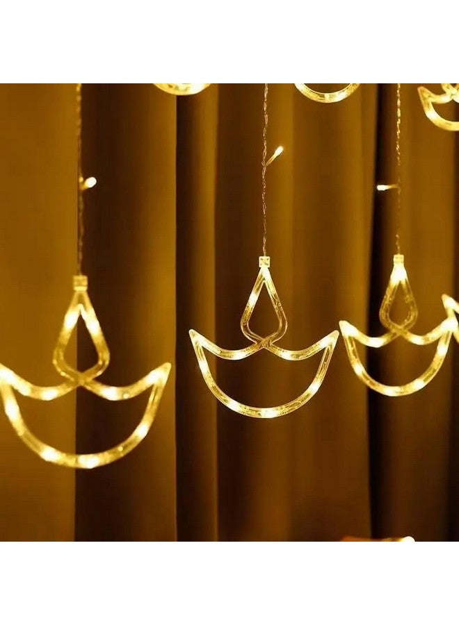 One94Store متجر One94 10 ضياء 138 مصباح LED ستارة خيوط ضوء ستارة مع 8 أوضاع وميض زينة لعيد الديوالي، عيد الميلاد، الزفاف، المنزل، الفناء الدافئ الأبيض (138 LED-ضياء، نحاس، عبوة من 1) - Image 3