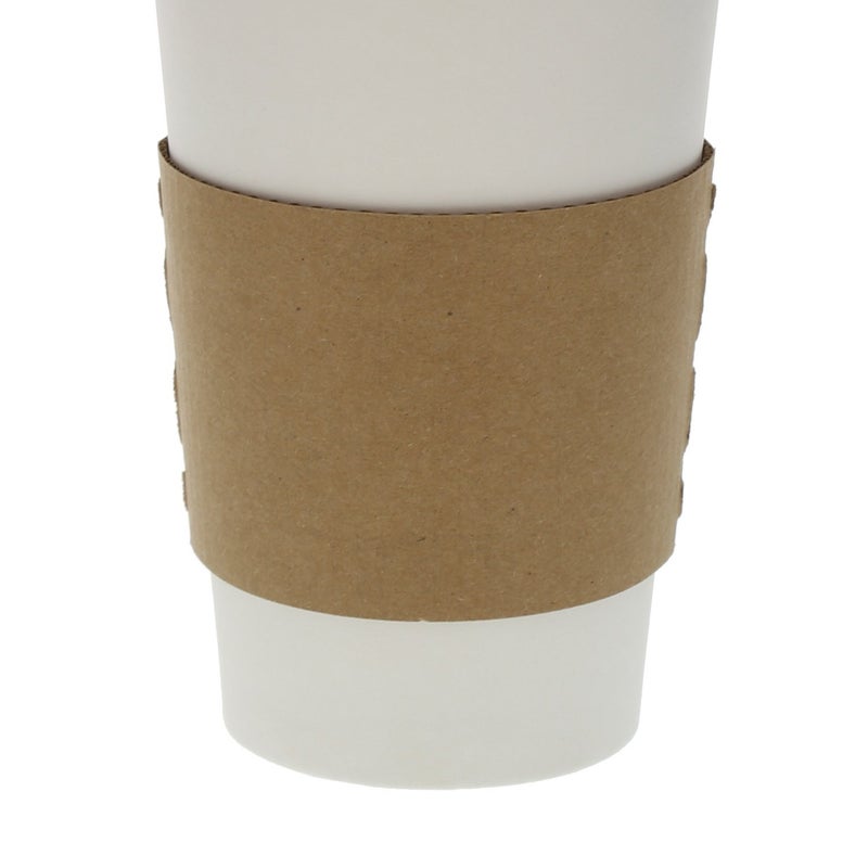 Primeware AmerCareRoyal Kraft Hot Cup Coffee Sleeves Case of 100080 Recycled Fiber Caution Hot Warning Disposable Protective Fits Standard Cups 