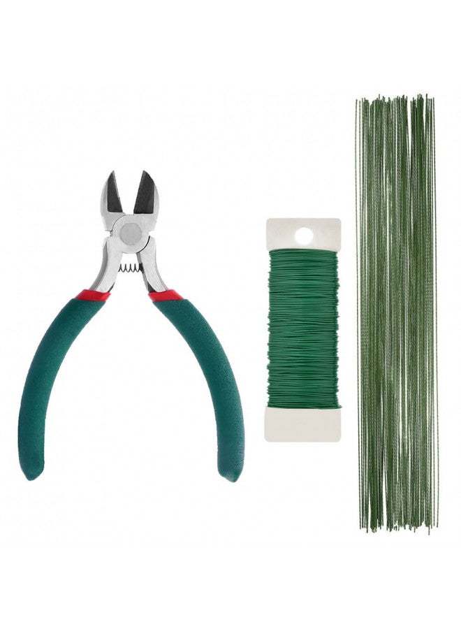 Paxcoo Floral Tape and Floral Wire Arrangement Tools Kit with Wire Cutter 26 Gauge Stem Wire and 22 Gauge Paddle Wire for Bouquet Stem Wrap Florist - Image 2