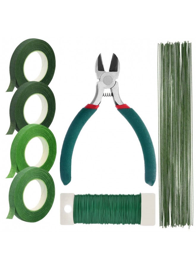 Paxcoo Floral Tape and Floral Wire Arrangement Tools Kit with Wire Cutter 26 Gauge Stem Wire and 22 Gauge Paddle Wire for Bouquet Stem Wrap Florist - Image 1