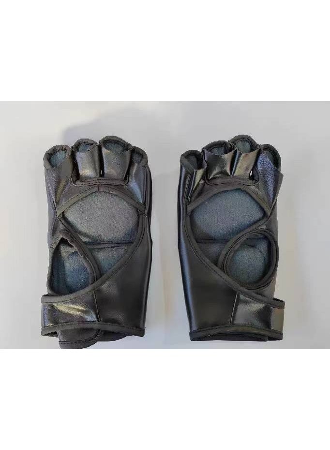 MMA قفازات للبالغين لحقيبة الملاكمة، للملاكمة، التدريب القتالي، نصف إصبع مع حشوة سميكة، لف طويل للمعصم، قفازات ملاكمة مضادة للإصابة، قفازات كيك بوكسينغ - Image 4