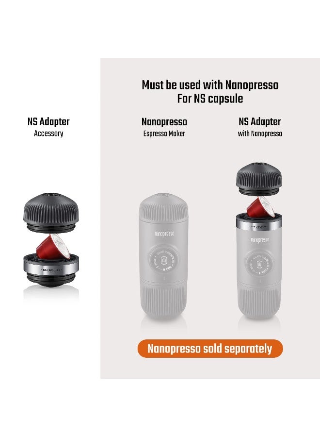 WACACO ملحقات محول WACACO Nanopresso NS لآلة الإسبريسو المحمولة Nanopresso متوافقة مع كبسولات NS مثالية للسفر والتخييم أو الاستخدام في المكتب - Image 2