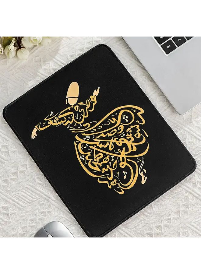 Black Elegant Arabic Calligraphy Mouse Pad Washable Non Slip Silicone Base - Image 2