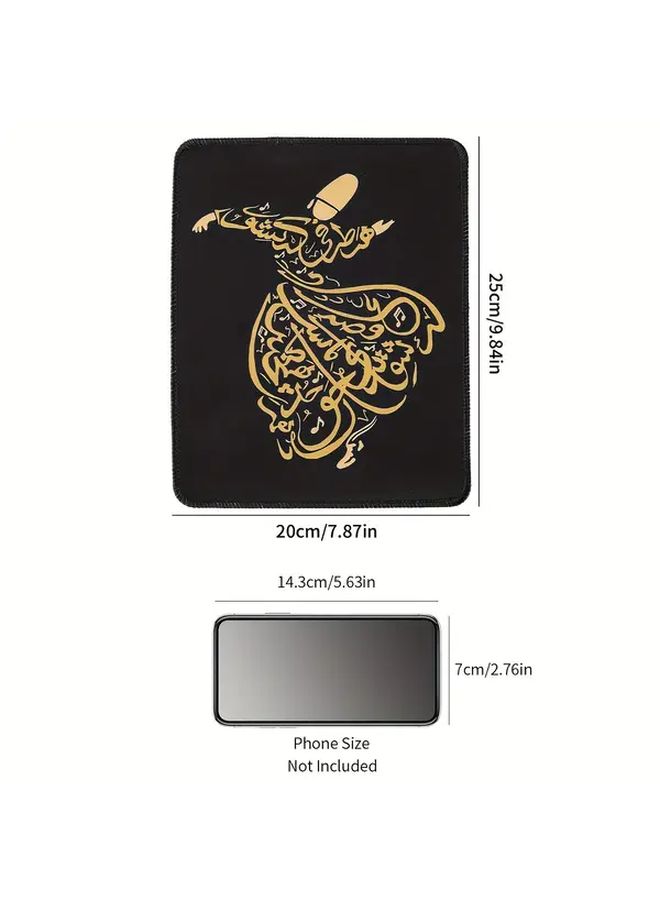 Black Elegant Arabic Calligraphy Mouse Pad Washable Non Slip Silicone Base - Image 3