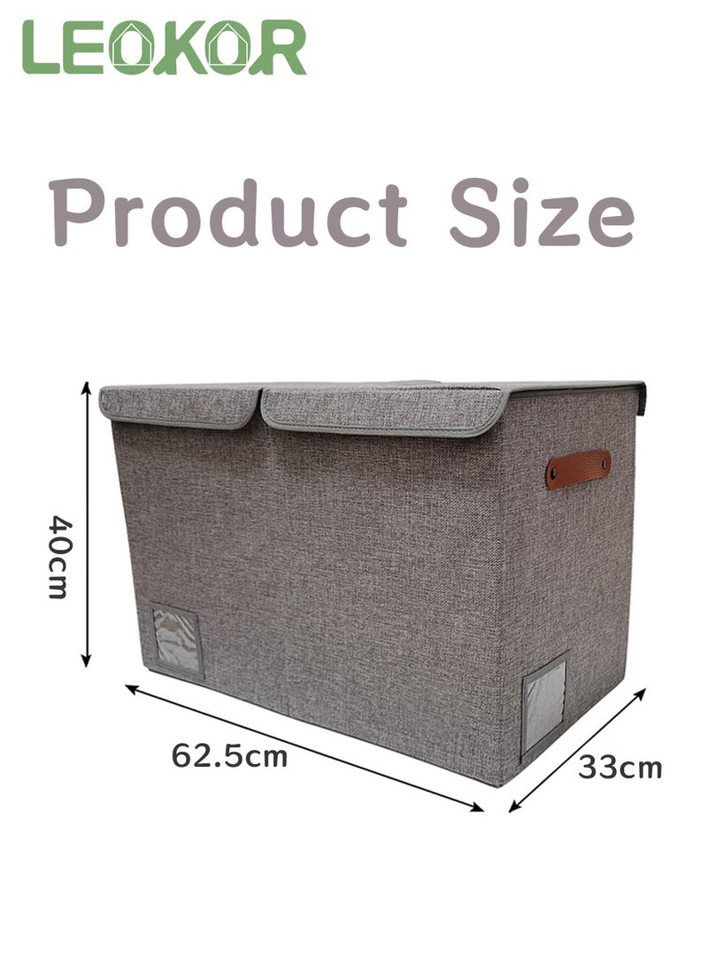 ليوكور منظم العاب صندوق ألعاب مع أغطية، منظم تخزين ألعاب قابل للطي مع مقابض، صناديق حاويات لألعاب الأطفال، منظمات غرفة اللعب لغرفة الحضانة، غرفة المعيشة، 25 بوصة × 13 بوصة × 16 بوصة - Image 4
