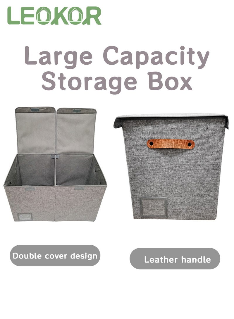 ليوكور منظم العاب صندوق ألعاب مع أغطية، منظم تخزين ألعاب قابل للطي مع مقابض، صناديق حاويات لألعاب الأطفال، منظمات غرفة اللعب لغرفة الحضانة، غرفة المعيشة، 25 بوصة × 13 بوصة × 16 بوصة - Image 5