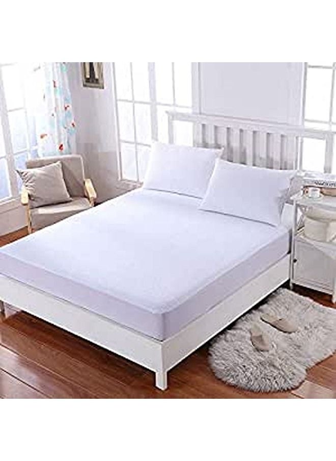 Princess Mattress Protector with an Outer Face of Cotton 200x200  White Super King 