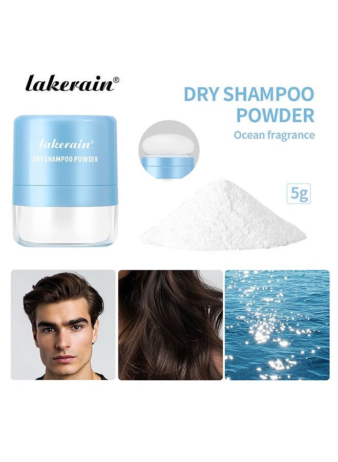 lakerain Dry Shampoo Powder, Fluffy Hair- Oil Control, Fragrance and Volumizes Hair, Long-lasting, Refreshing all Day, Mild and Easy to Use, Unisex # Ocean fragrance（5g）  - Image 2
