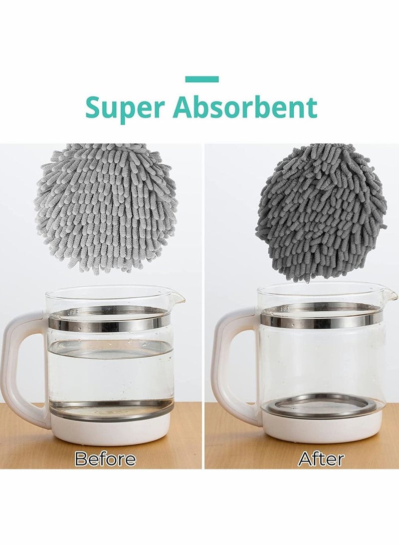 SYOSI 3 Bags Of Hanging Bathroom Towel Super Fluffy Chenille Ball Towel Can Immediately Dry Hands With High Water Absorption - Image 3