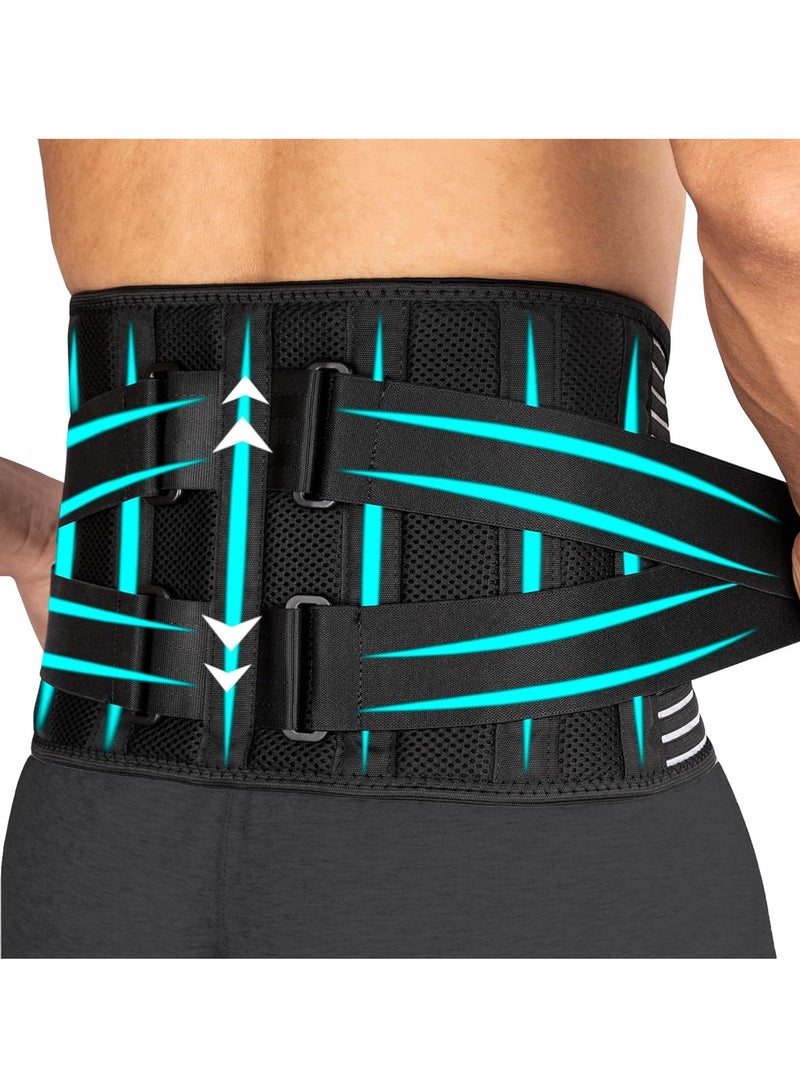 KASTWAVE Back Support Belt, Lower Back Pain Relief Brace for Men & Women - Breathable, Adjustable Lumbar Support for Sciatica, Scoliosis (L/XL Size Waist - 100-110CM) - Image 1