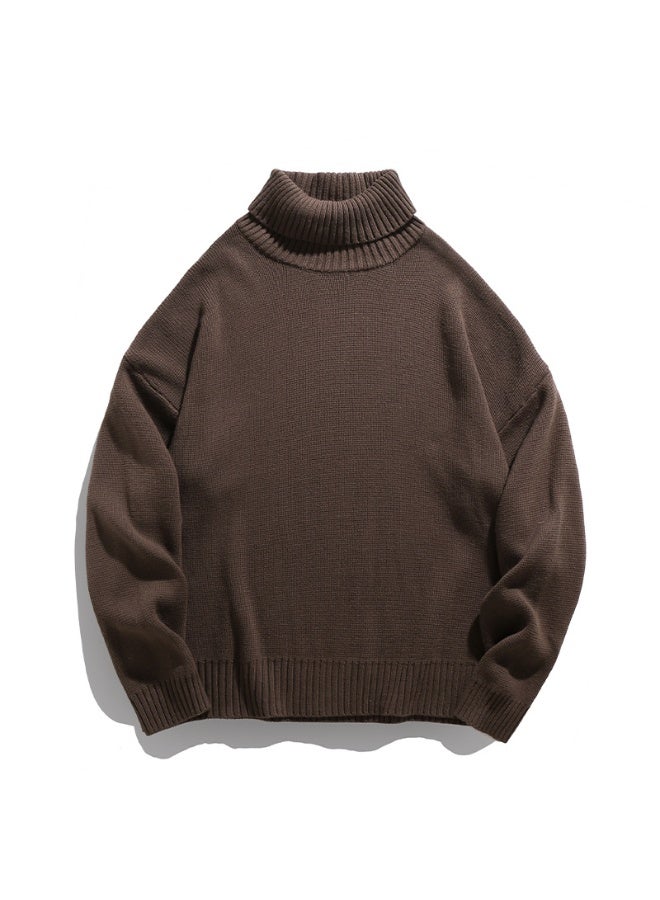 NIBEMINENT Turtleneck Sweater Men Pullover Casual Solid Color Knitted  Sweater Fashion Autumn Winter Men Clothing  Sweater Man - Image 1