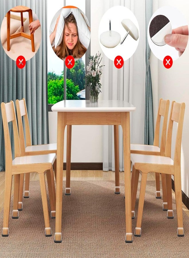 GAGUIUP Chair Sliders for Carpet, 16PCS Furniture Sliders for Carpeted Floors & Hardwood Floors, Square Chair Glide Pads for Quickly and Easily Moving Furniture, Protect Floor(Clear, Fit 1.1"-1.4") - Image 2