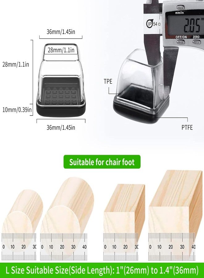 GAGUIUP Chair Sliders for Carpet, 16PCS Furniture Sliders for Carpeted Floors & Hardwood Floors, Square Chair Glide Pads for Quickly and Easily Moving Furniture, Protect Floor(Clear, Fit 1.1"-1.4") - Image 4