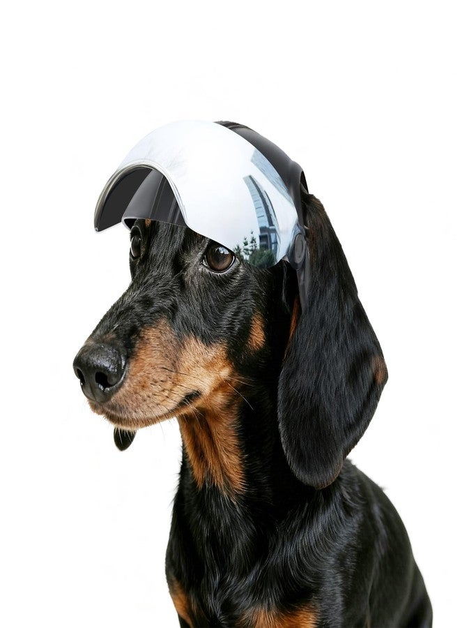 Namsan Dog Helmets for Small Dogs, Dog Helmet with Sun Lens Goggles, Doggie Helmets Hat with Ear Holes, Bike Doggie Helmet for Small to Medium Dogs, Adjustable, Black - Image 1