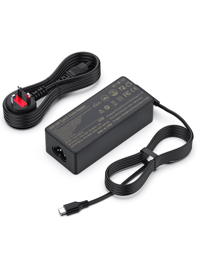 Terabyte 65W USB C Chromebook Laptop Charger, Type-C Power Supply Cable Adapter for Asus, HP, Dell, Lenovo, Acer, Samsung, Google, Widely Compatible With More Devices With Type-c Interface - Image 1