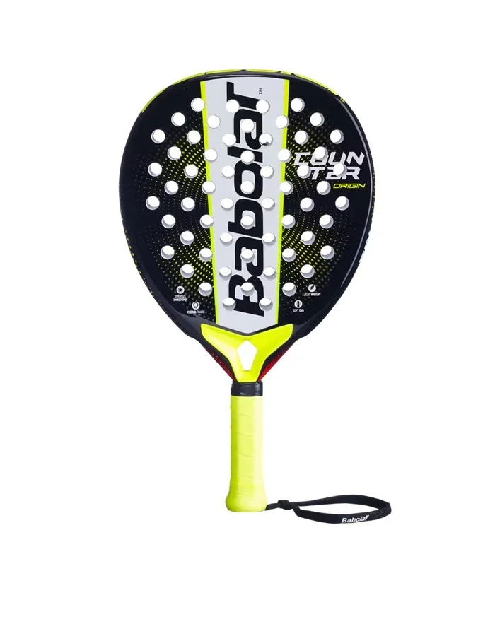 Babolat, Counter Origin Adult Padel Racket One Size Yellow Ultra Light Ideal for Beginners Maximum Handling Very Tolerant Oversized Round Shape