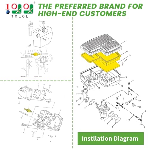 10L0L Golf Cart Tune Up Kit for Yamaha G16,G19,G20,G21,G22 and Yamaha G29 Drive Gas 4 Cycle Models with 301cc/357cc Engines with Air Filter PreFilter Fuel Filter Spark Plug - Image 2