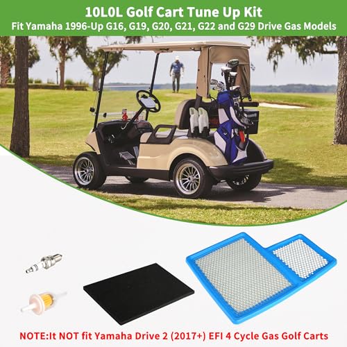 10L0L Golf Cart Tune Up Kit for Yamaha G16,G19,G20,G21,G22 and Yamaha G29 Drive Gas 4 Cycle Models with 301cc/357cc Engines with Air Filter PreFilter Fuel Filter Spark Plug - Image 4
